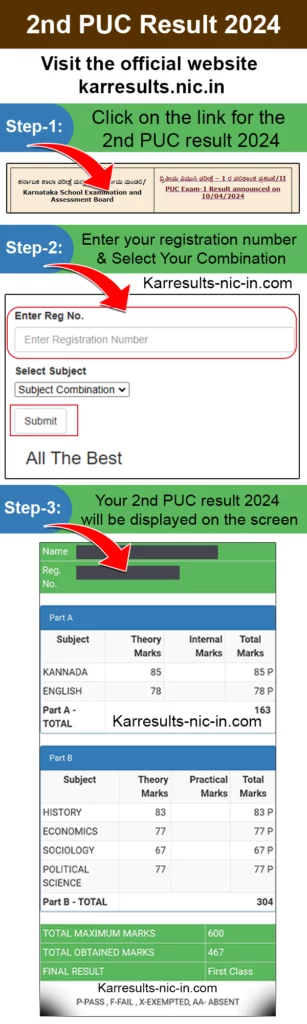 Karresults-nic-in 2024 Check 2nd PUC Result 2024 Infographics